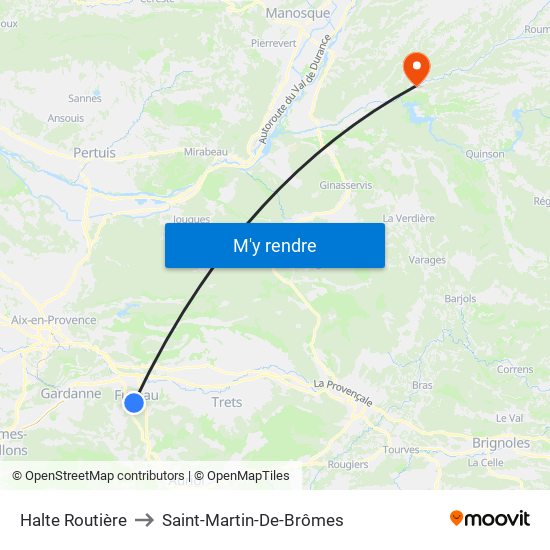 Halte Routière to Saint-Martin-De-Brômes map