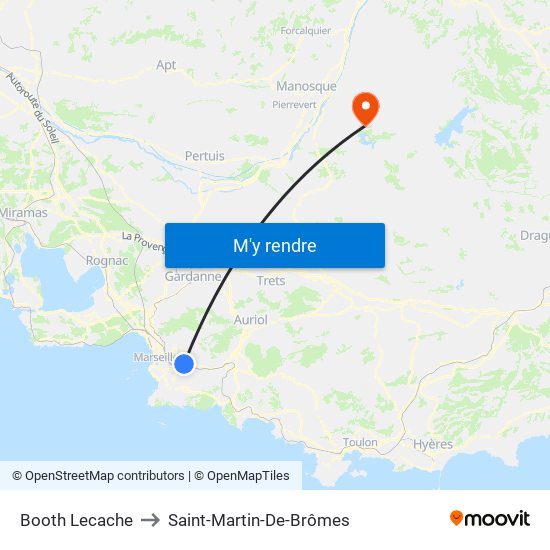 Booth Lecache to Saint-Martin-De-Brômes map