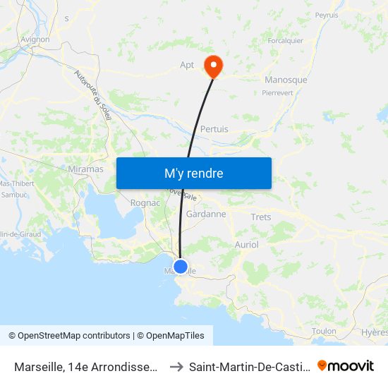 Marseille, 14e Arrondissement to Saint-Martin-De-Castillon map