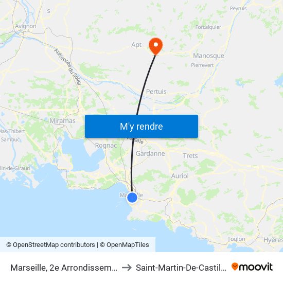 Marseille, 2e Arrondissement to Saint-Martin-De-Castillon map