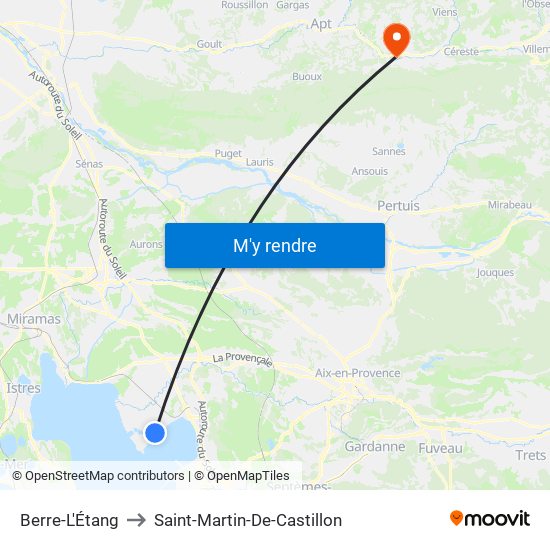 Berre-L'Étang to Saint-Martin-De-Castillon map