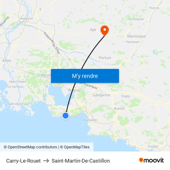 Carry-Le-Rouet to Saint-Martin-De-Castillon map