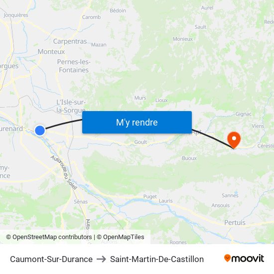 Caumont-Sur-Durance to Saint-Martin-De-Castillon map
