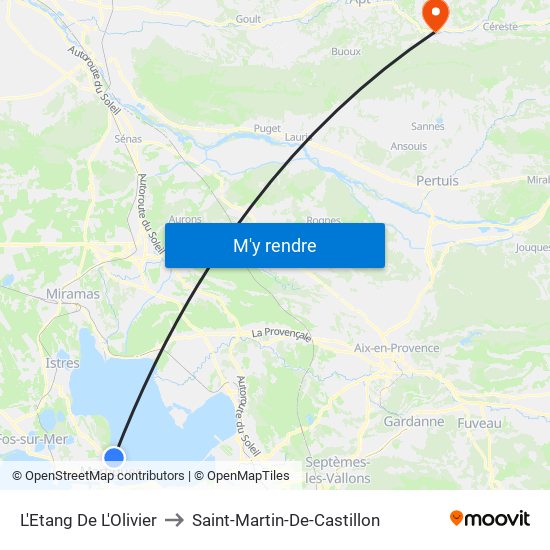 L'Etang De L'Olivier to Saint-Martin-De-Castillon map