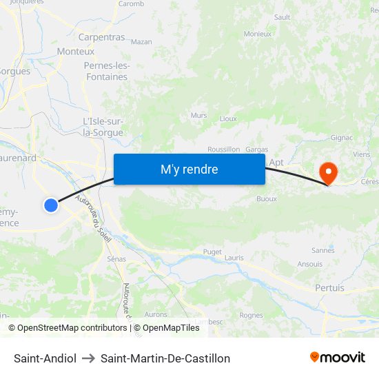 Saint-Andiol to Saint-Martin-De-Castillon map