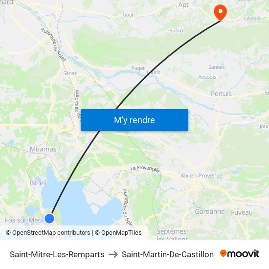 Saint-Mitre-Les-Remparts to Saint-Martin-De-Castillon map