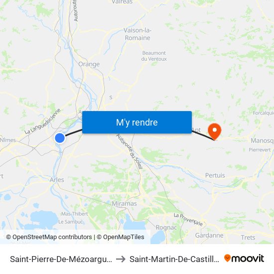 Saint-Pierre-De-Mézoargues to Saint-Martin-De-Castillon map
