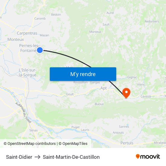 Saint-Didier to Saint-Martin-De-Castillon map