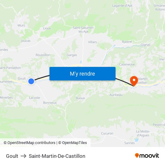 Goult to Saint-Martin-De-Castillon map