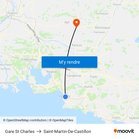 Gare St Charles to Saint-Martin-De-Castillon map