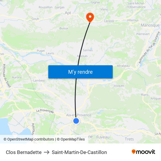 Clos Bernadette to Saint-Martin-De-Castillon map
