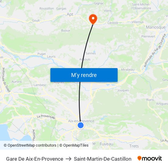 Gare De Aix-En-Provence to Saint-Martin-De-Castillon map
