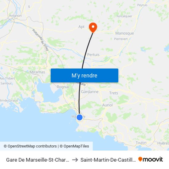 Gare De Marseille-St-Charles to Saint-Martin-De-Castillon map