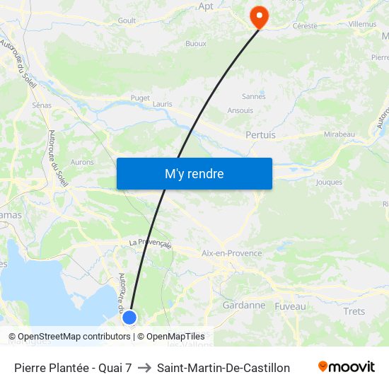 Pierre Plantée - Quai 7 to Saint-Martin-De-Castillon map