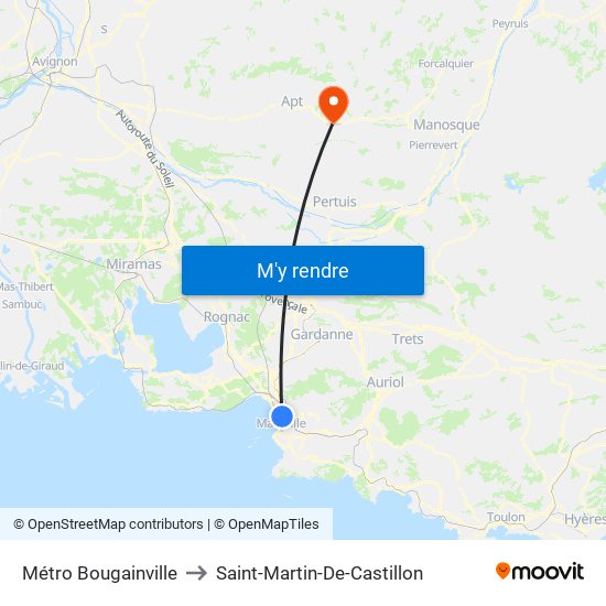 Métro Bougainville to Saint-Martin-De-Castillon map