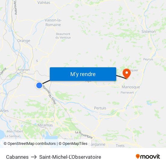Cabannes to Saint-Michel-L'Observatoire map