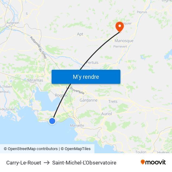 Carry-Le-Rouet to Saint-Michel-L'Observatoire map