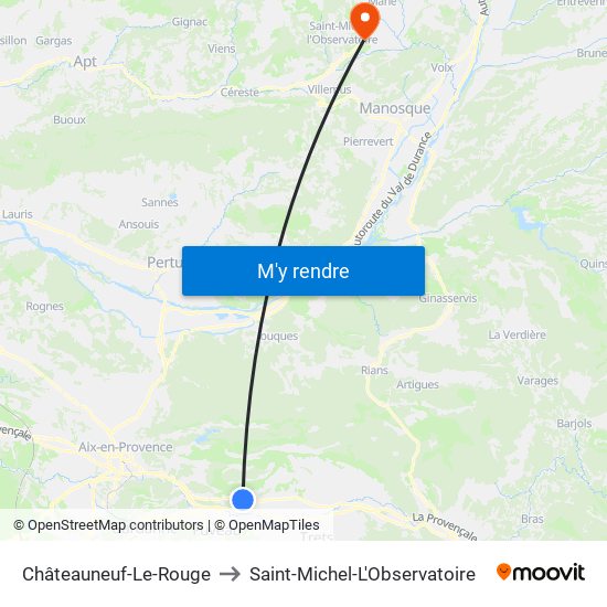 Châteauneuf-Le-Rouge to Saint-Michel-L'Observatoire map