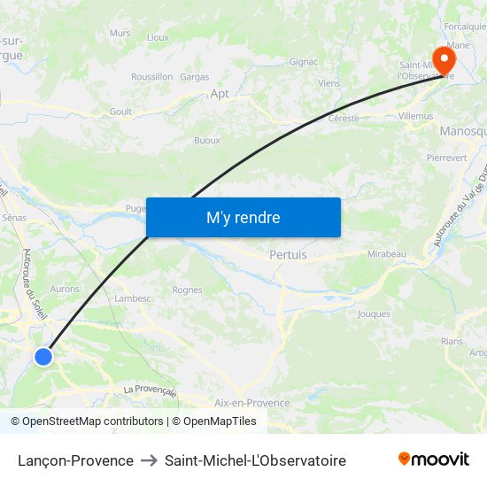 Lançon-Provence to Saint-Michel-L'Observatoire map