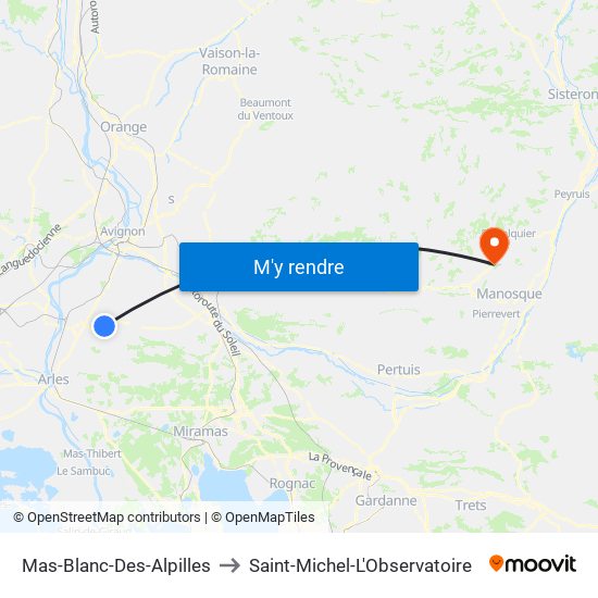 Mas-Blanc-Des-Alpilles to Saint-Michel-L'Observatoire map