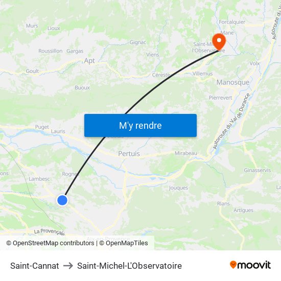 Saint-Cannat to Saint-Michel-L'Observatoire map