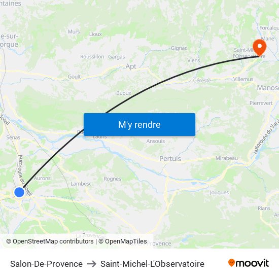 Salon-De-Provence to Saint-Michel-L'Observatoire map