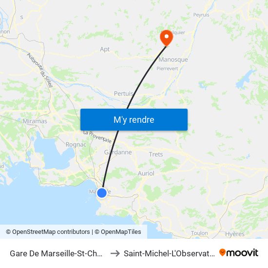 Gare De Marseille-St-Charles to Saint-Michel-L'Observatoire map