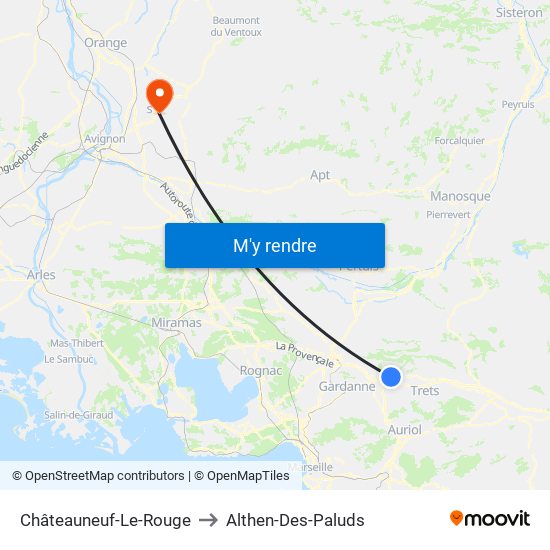 Châteauneuf-Le-Rouge to Althen-Des-Paluds map