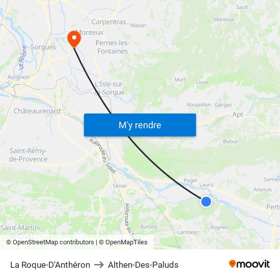 La Roque-D'Anthéron to Althen-Des-Paluds map