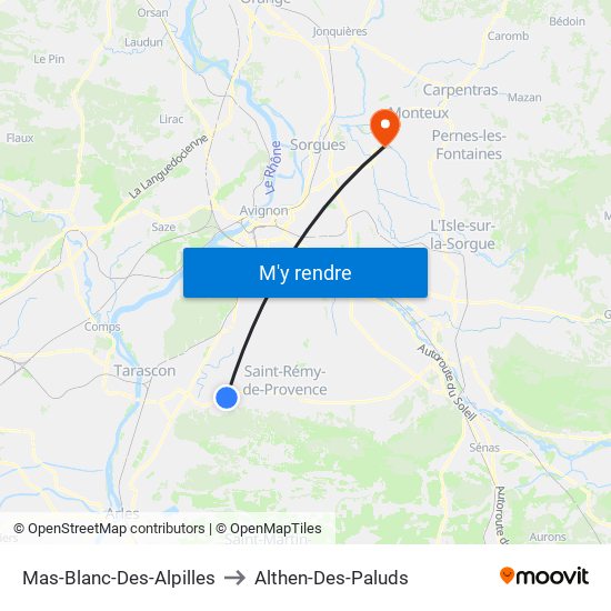 Mas-Blanc-Des-Alpilles to Althen-Des-Paluds map