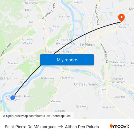 Saint-Pierre-De-Mézoargues to Althen-Des-Paluds map
