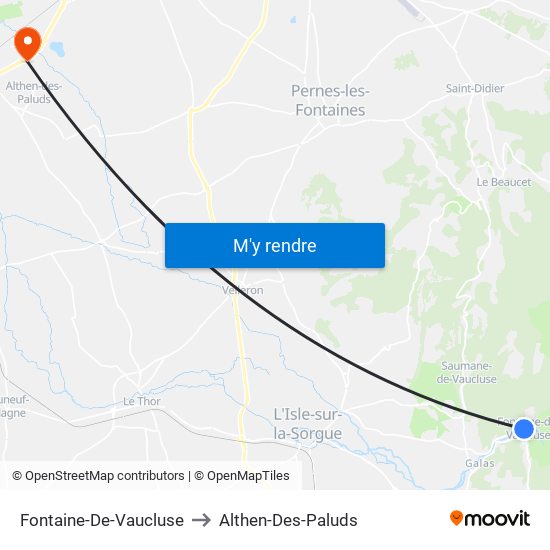 Fontaine-De-Vaucluse to Fontaine-De-Vaucluse map