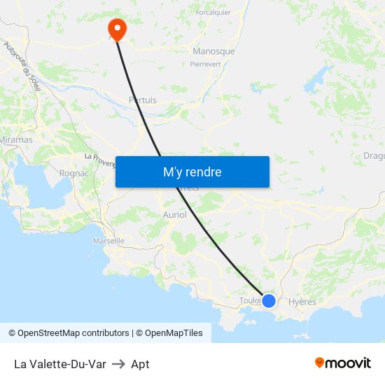 La Valette-Du-Var to Apt map