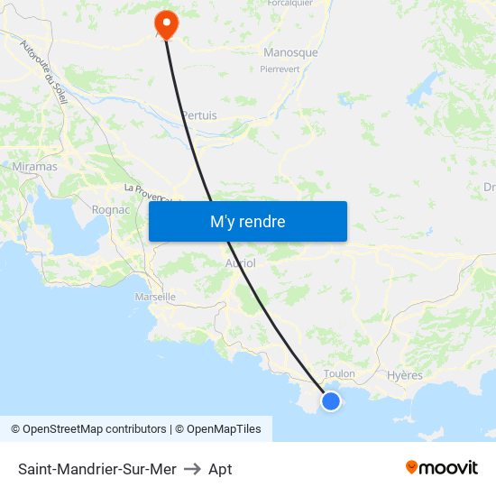 Saint-Mandrier-Sur-Mer to Apt map