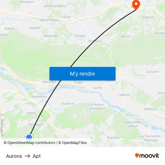Aurons to Apt map