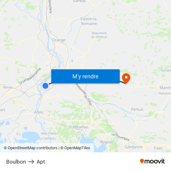 Boulbon to Apt map