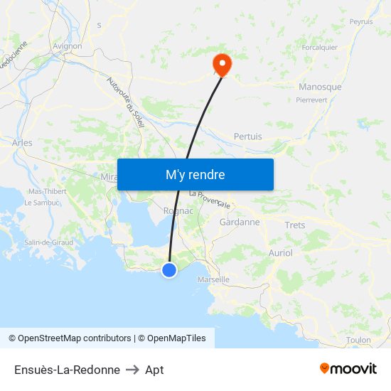 Ensuès-La-Redonne to Apt map
