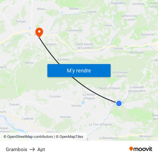 Grambois to Apt map