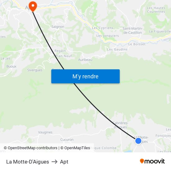 La Motte-D'Aigues to Apt map