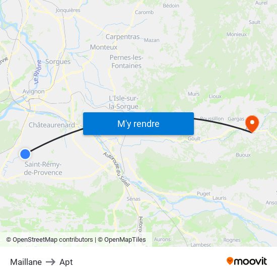 Maillane to Apt map