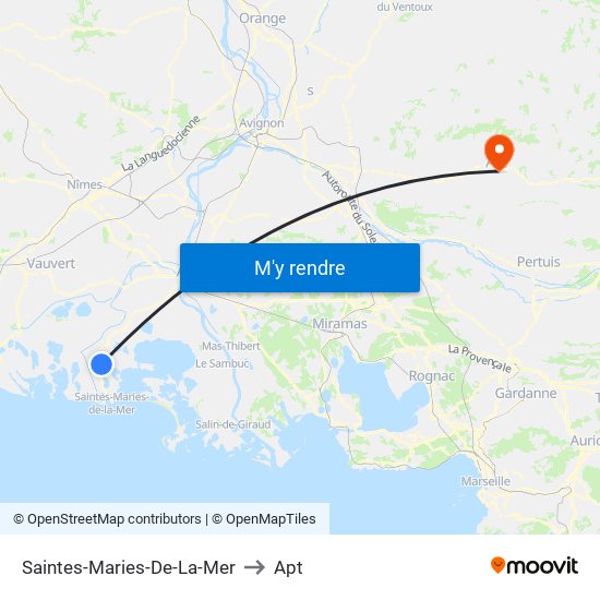 Saintes-Maries-De-La-Mer to Apt map