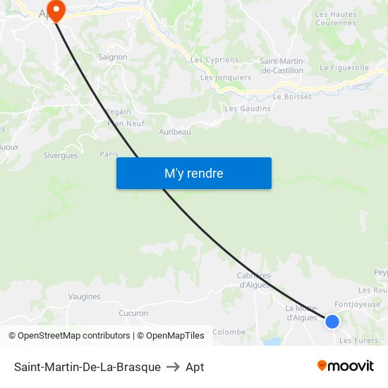 Saint-Martin-De-La-Brasque to Apt map