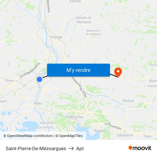 Saint-Pierre-De-Mézoargues to Apt map