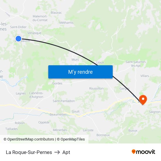 La Roque-Sur-Pernes to Apt map
