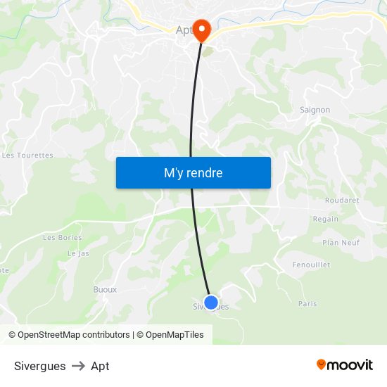 Sivergues to Apt map