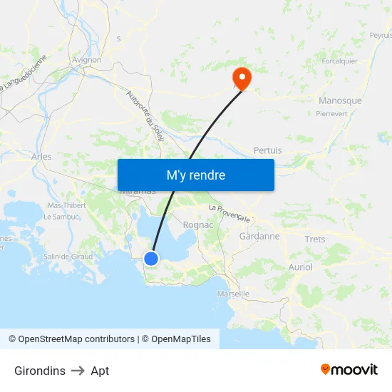 Girondins to Apt map