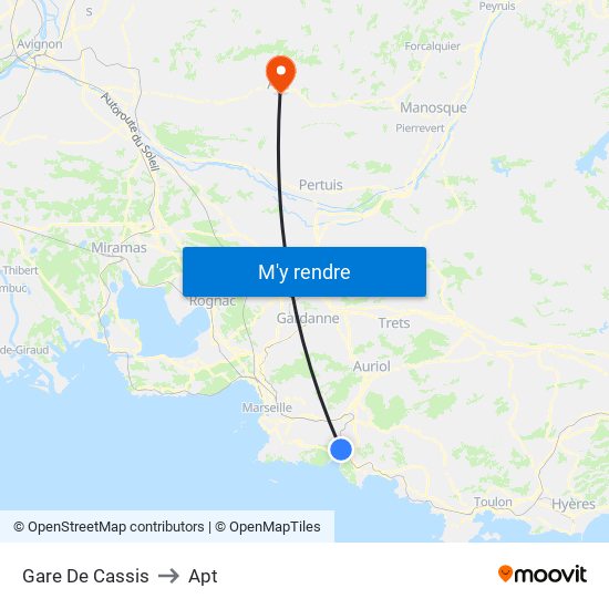 Gare De Cassis to Apt map