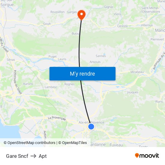 Gare Sncf to Apt map