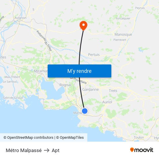Métro Malpassé to Apt map
