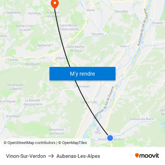 Vinon-Sur-Verdon to Vinon-Sur-Verdon map